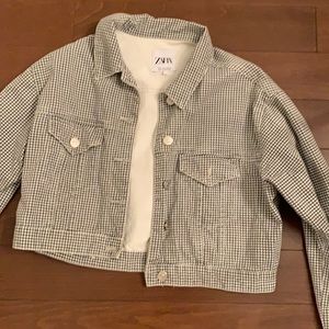 Checkered cropped jacket
